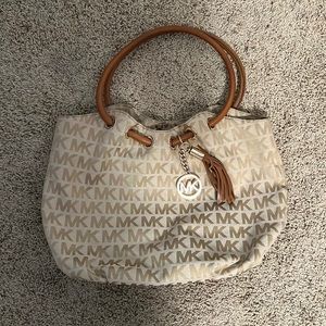 Michael Kors tan logo bag with extra shoulder strap